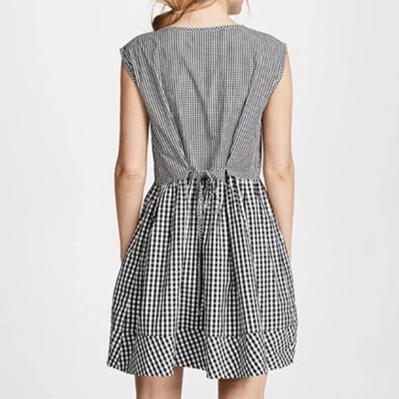 Madewell Tie Back Cotton Gingham Dress Sz S - Picture 2 of 16